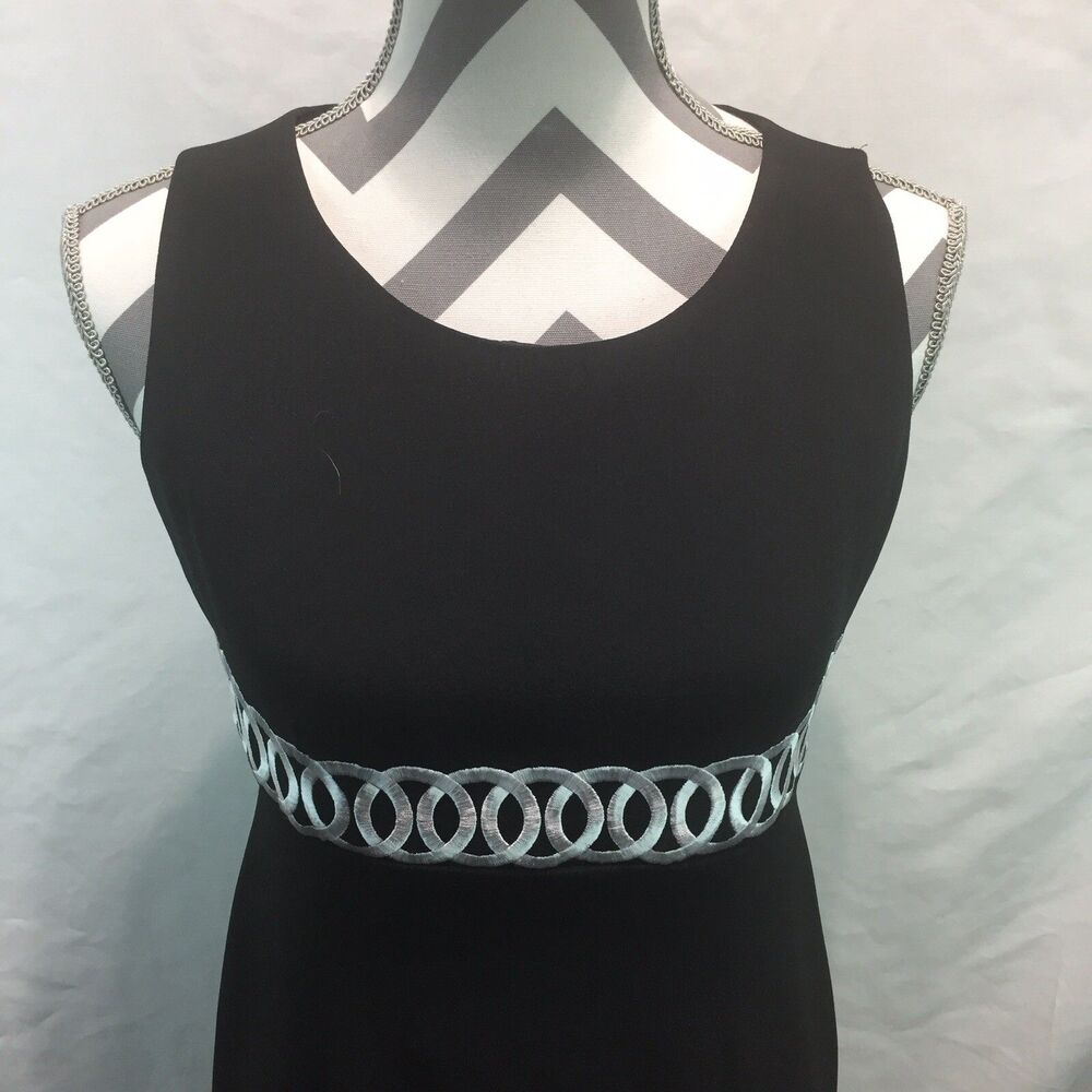 Kasper Separates Sleeveless Stretch Dress with Circle Decor Waist Size 2P F22